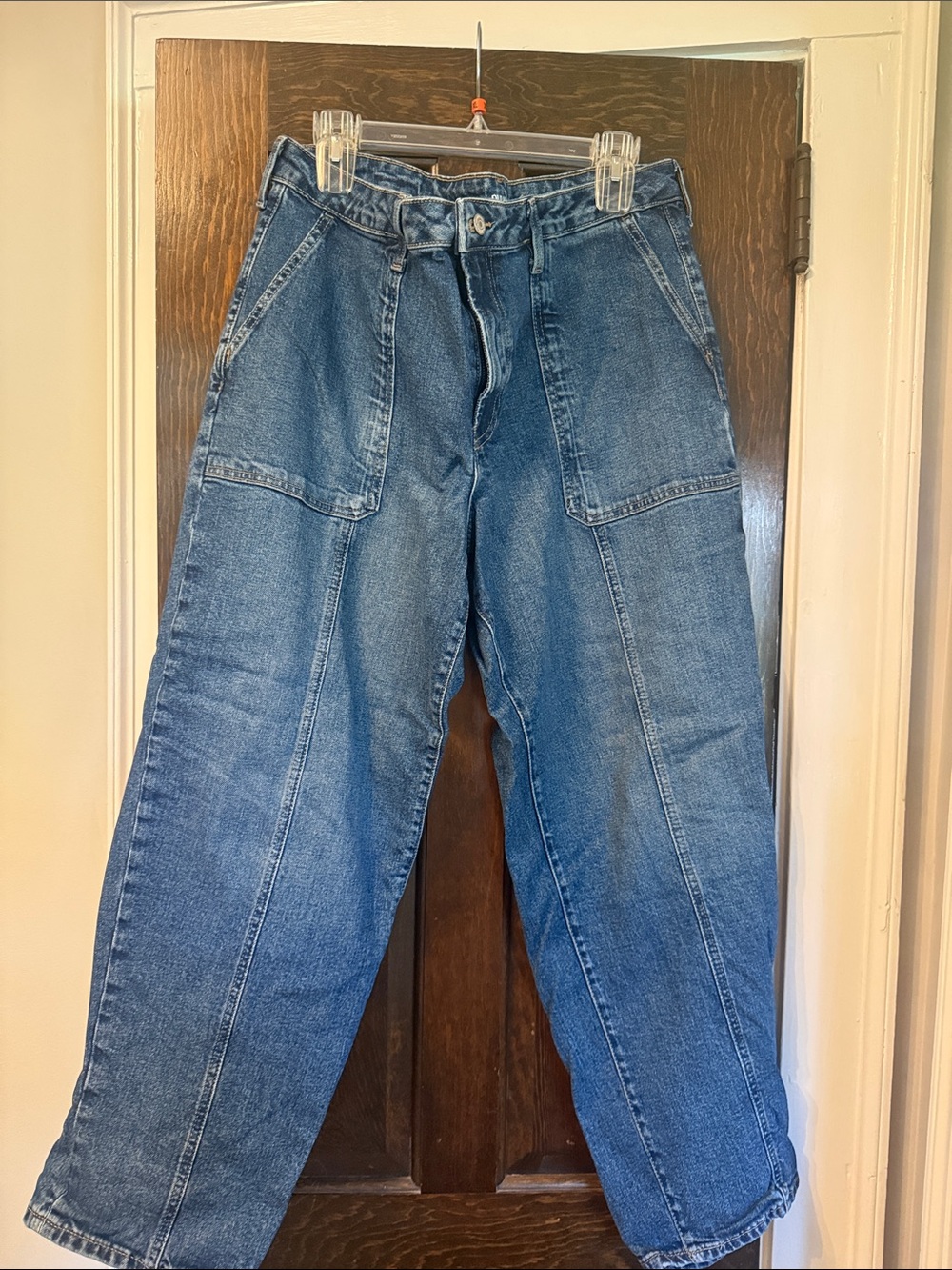 Old Navy Denim Boyfriend Carpenter Jeans in Medium Blue